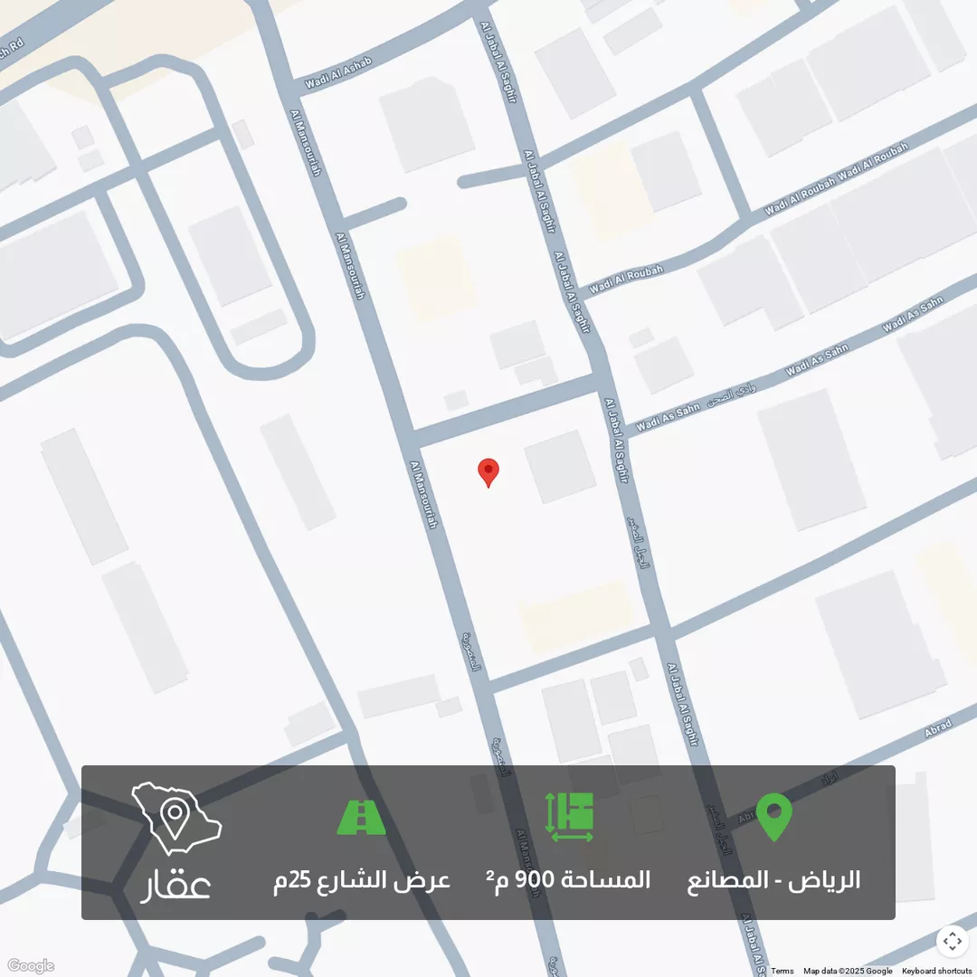أرض للبيع في شارع المنصوره, حي المصانع, مدينة الرياض, منطقة الرياض 1 صورة