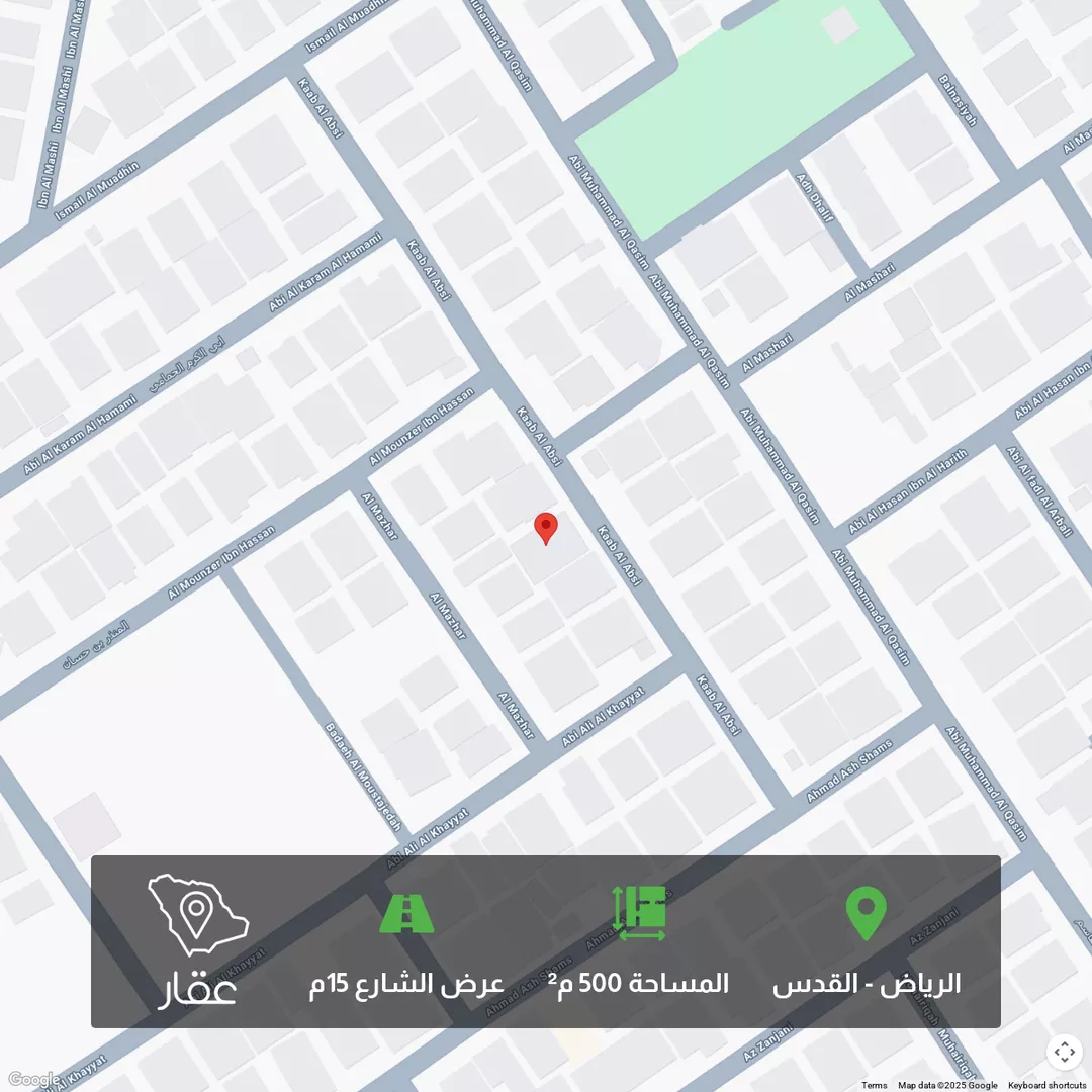 أرض للبيع في شارع كعب العبسي, حي القدس, مدينة الرياض, منطقة الرياض 1 صورة