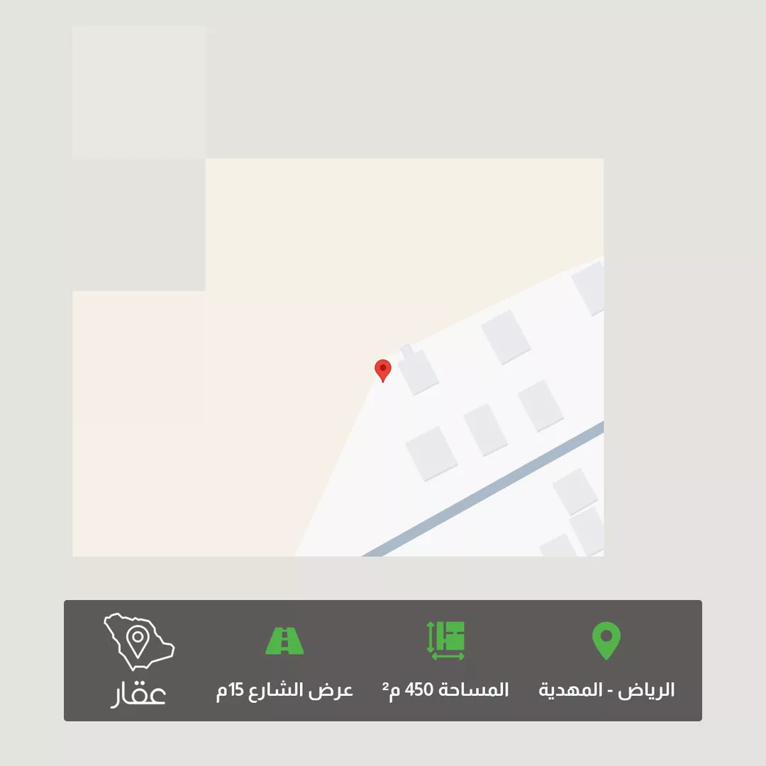 أرض للبيع في شارع ابن الكيال المغربي, حي المهدية, مدينة الرياض, منطقة الرياض 1 صورة