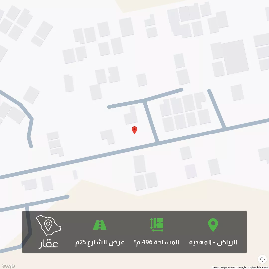 أرض للبيع في شارع عثمان بن سليمان, حي المهدية, مدينة الرياض, منطقة الرياض 1 صورة