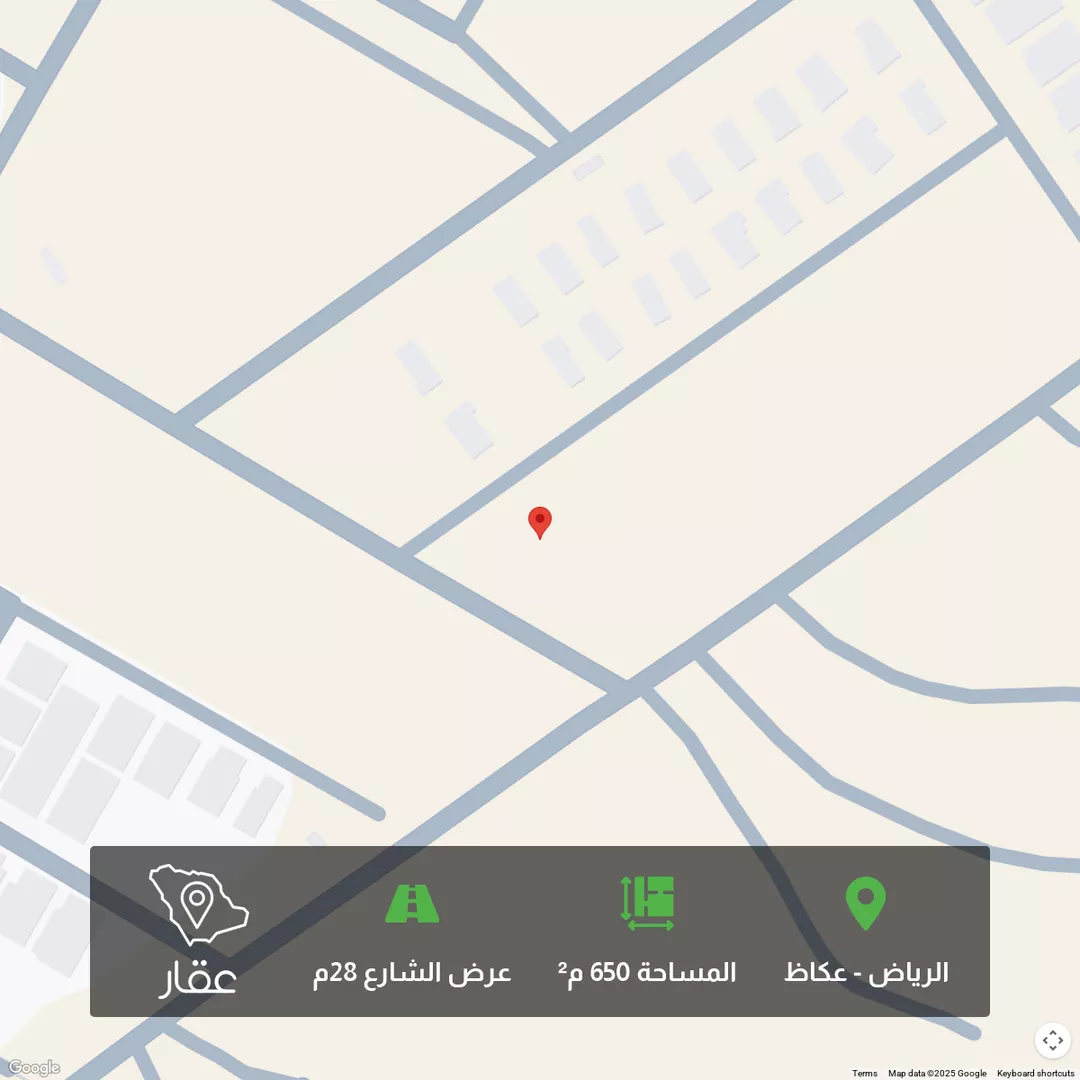 أرض للبيع في شارع رحمة الله السندي, حي عكاظ, مدينة الرياض, منطقة الرياض 1 صورة