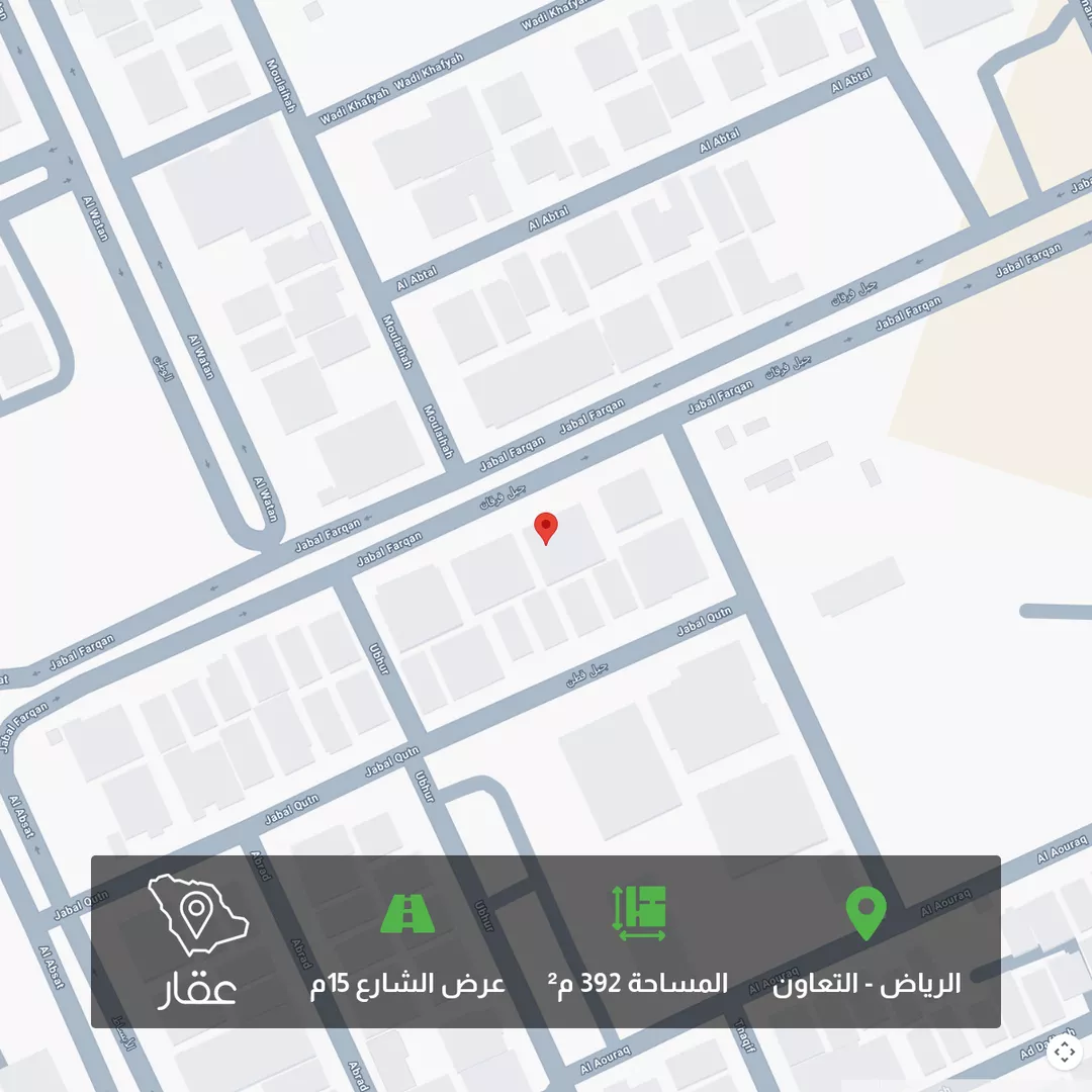 أرض للبيع في شارع جبل فرقان, حي التعاون, مدينة الرياض, منطقة الرياض 1 صورة