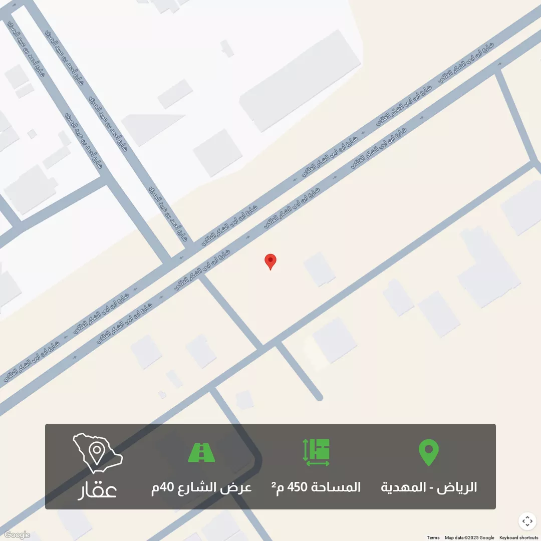 أرض للبيع في شارع ابن أبي الشكر الفلكي, حي المهدية, مدينة الرياض, منطقة الرياض 1 صورة