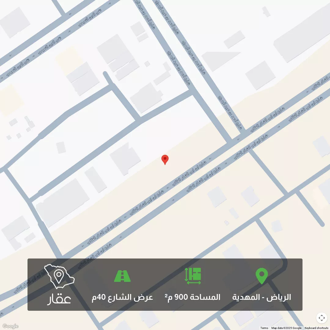 أرض للبيع في شارع ابن أبي الشكر الفلكي, حي المهدية, مدينة الرياض, منطقة الرياض 1 صورة
