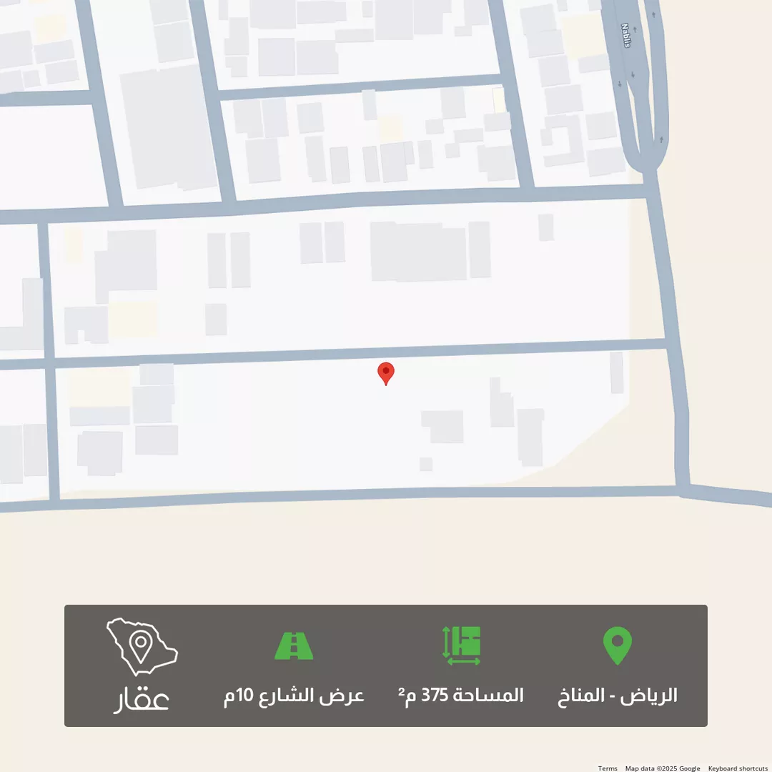 أرض للبيع في شارع عبدالله ابو الخير, حي المناخ, مدينة الرياض, منطقة الرياض 1 صورة