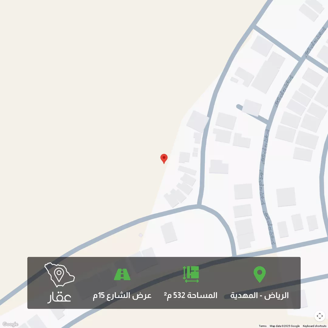 أرض للبيع في شارع شارع, حي المهدية, مدينة الرياض, منطقة الرياض 1 صورة