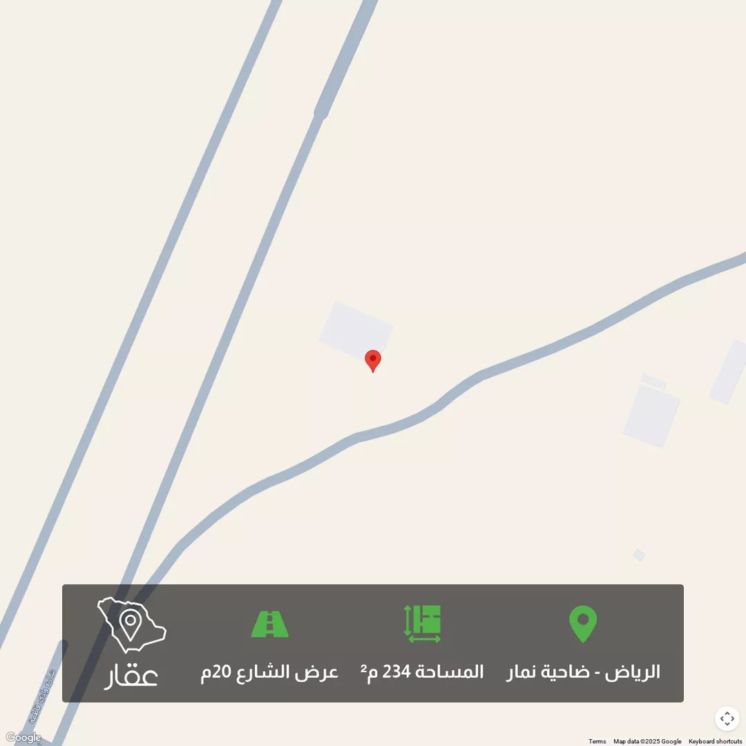أرض للبيع في شارع وادي فاطمة, حي ضاحية نمار, مدينة الرياض, منطقة الرياض 1 صورة