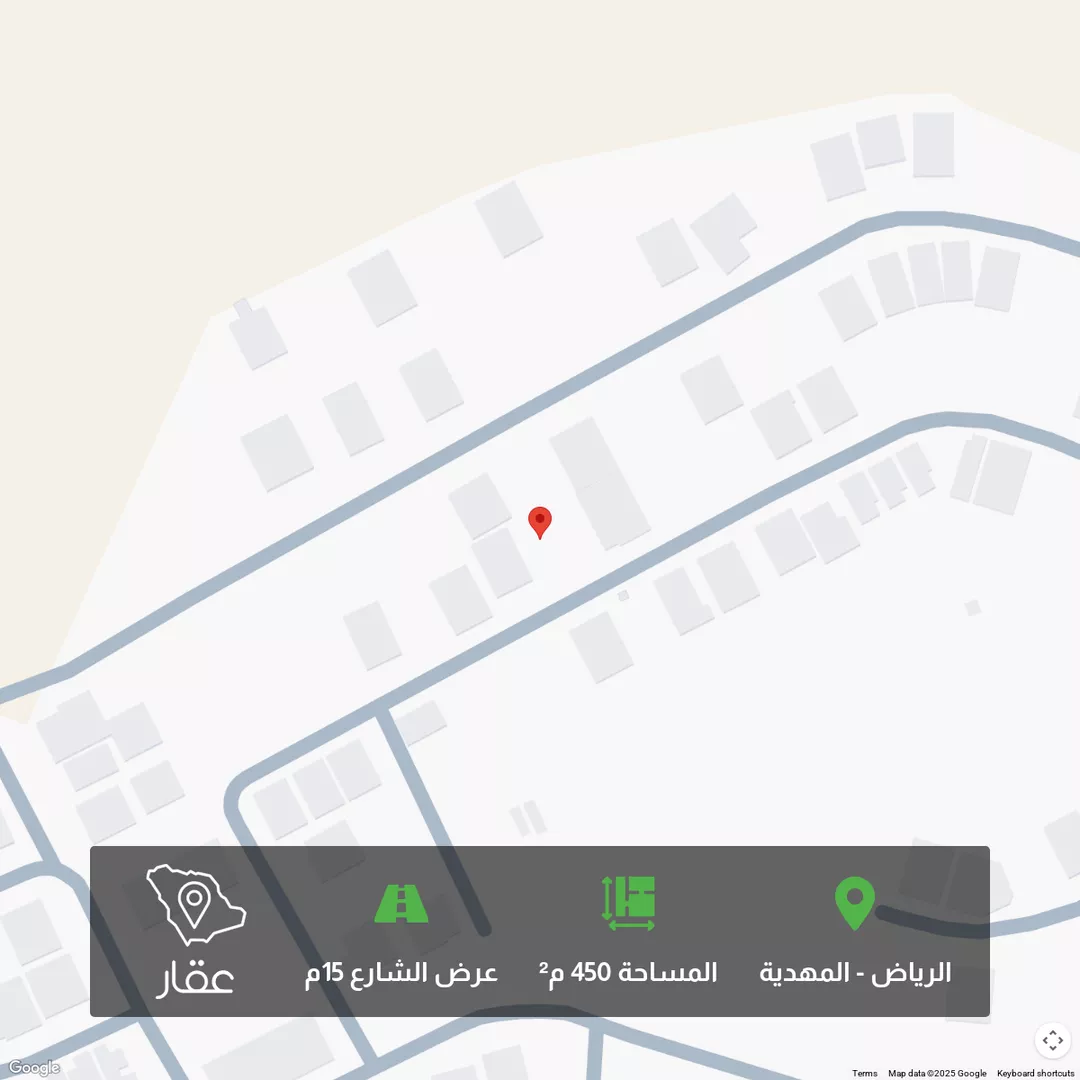 أرض للبيع في شارع عمر بن يوسف المقرئ, حي المهدية, مدينة الرياض, منطقة الرياض 1 صورة
