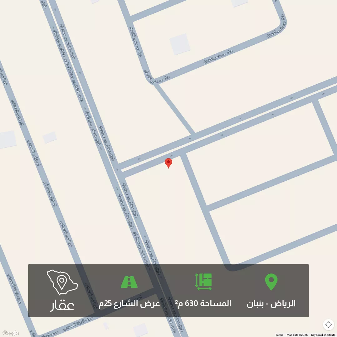 أرض للبيع في شارع عقيب ابن عمرو ابن عدي ابن زيد, حي ملهم, مدينة ملهم, منطقة الرياض 1 صورة