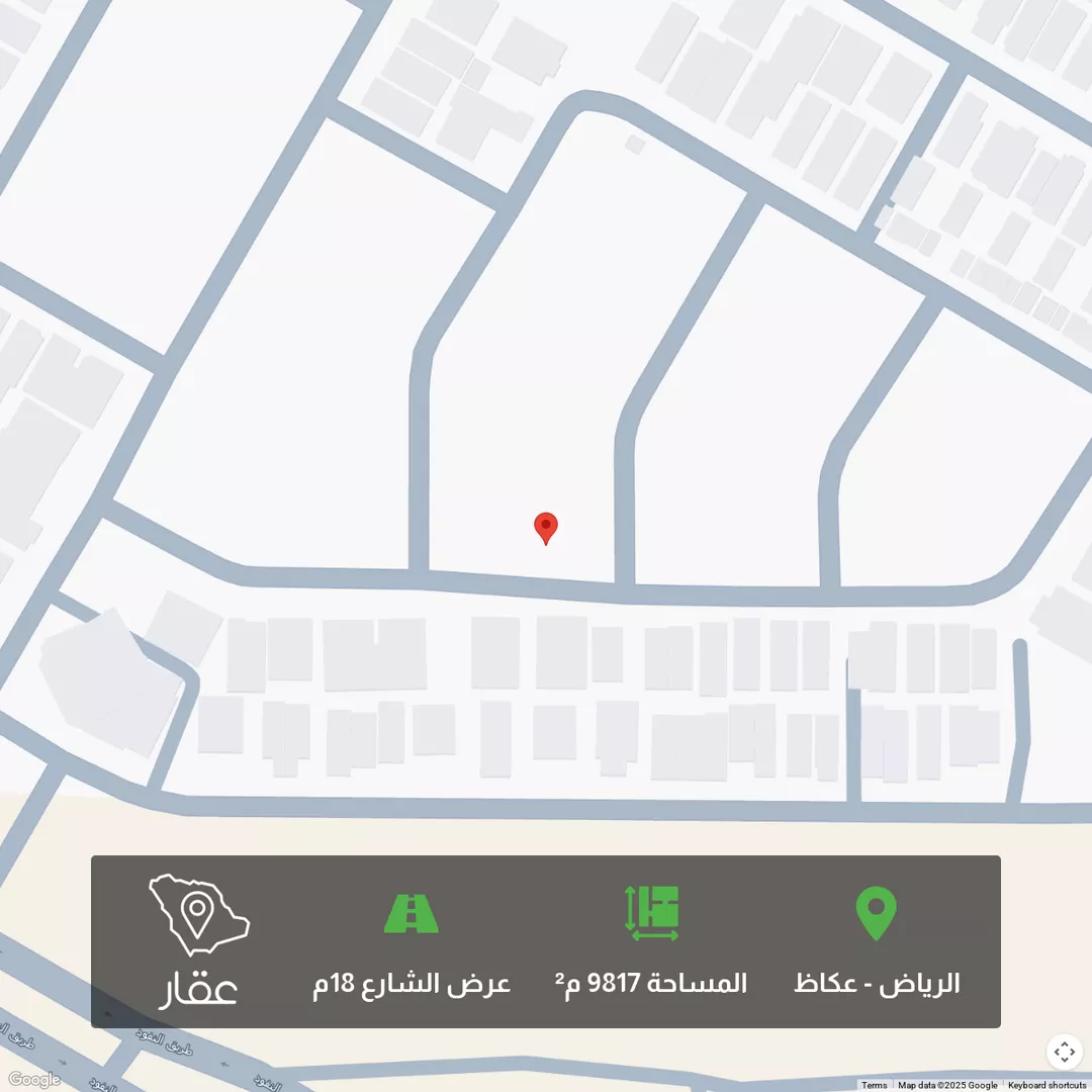 أرض للبيع في شارع أبي الفضل هبة الله, حي عكاظ, مدينة الرياض, منطقة الرياض 1 صورة