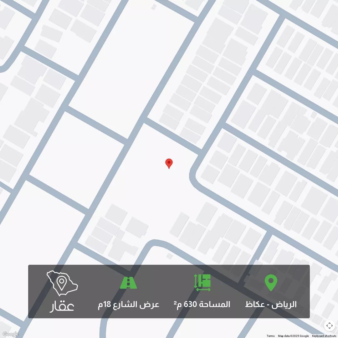 أرض للبيع في شارع عبدالعزيز الربيعه, حي عكاظ, مدينة الرياض, منطقة الرياض 1 صورة