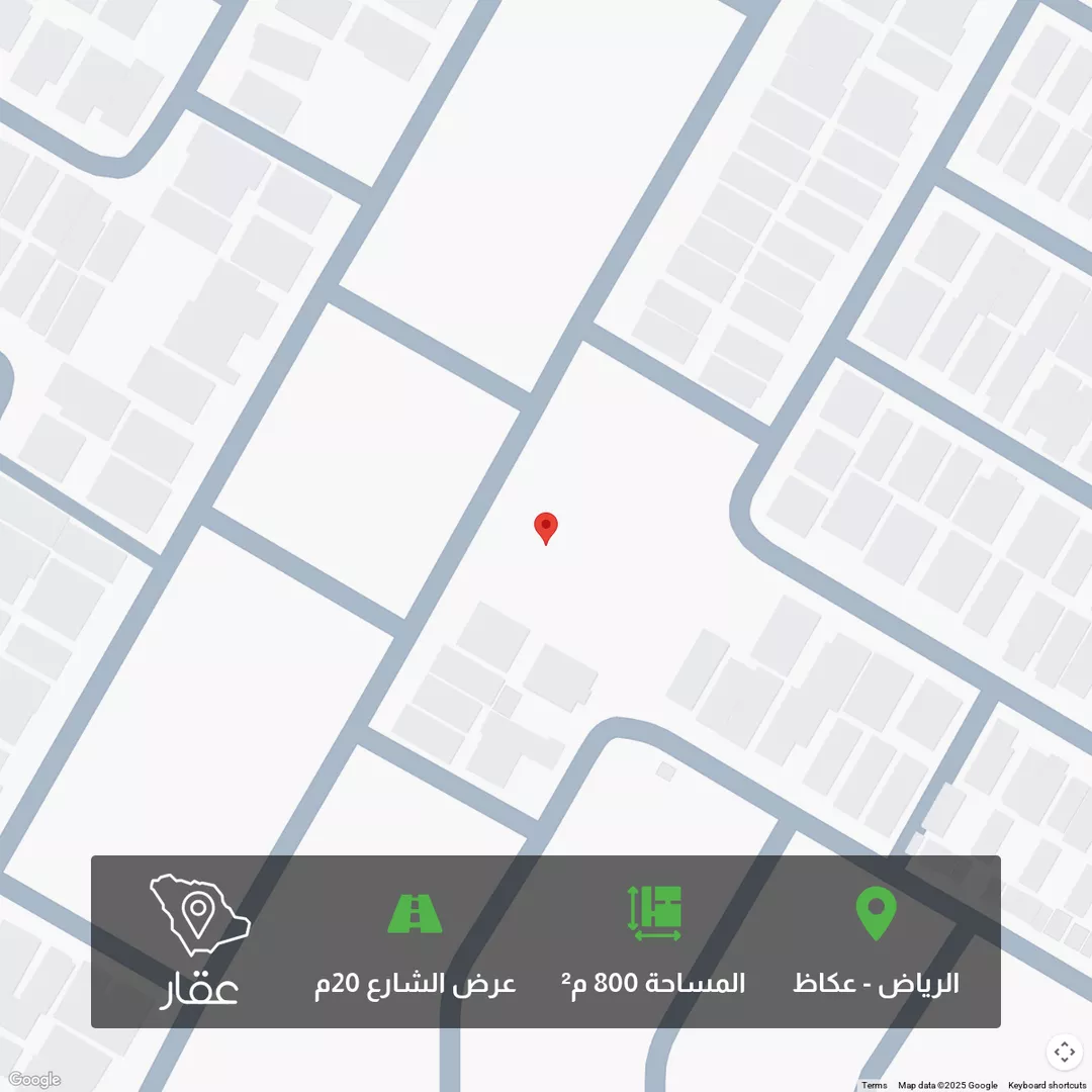 أرض للبيع في شارع محمد سعيد سنبل, حي عكاظ, مدينة الرياض, منطقة الرياض 1 صورة