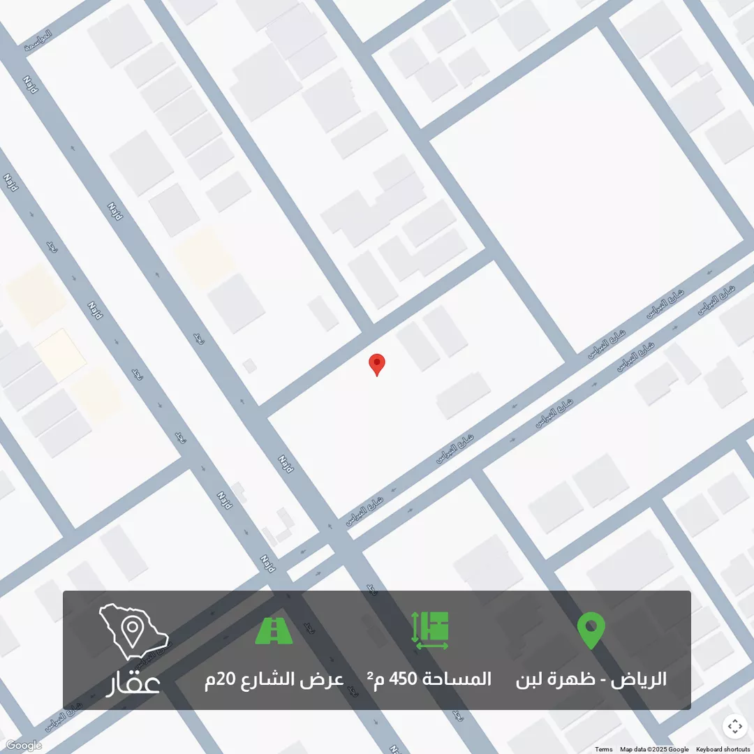 أرض للبيع في شارع المهاب, حي ظهرة لبن, مدينة الرياض, منطقة الرياض 1 صورة