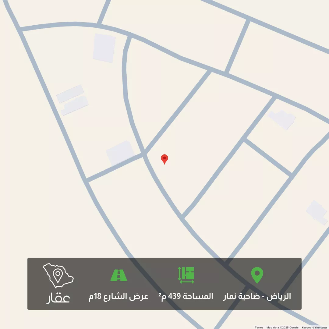 أرض للبيع في شارع سليمان الصقلي , حي ضاحية نمار, مدينة الرياض, منطقة الرياض 1 صورة