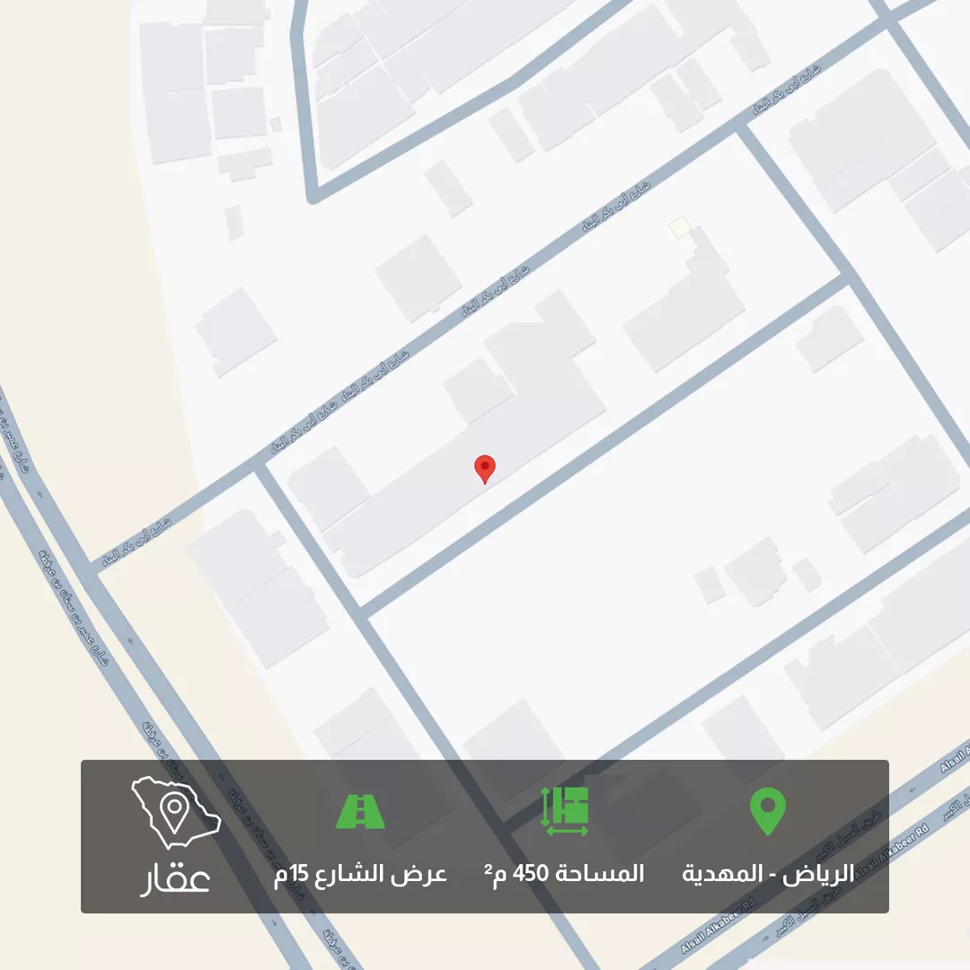 أرض للبيع في شارع يحيى بن جزلة, حي المهدية, مدينة الرياض, منطقة الرياض 1 صورة