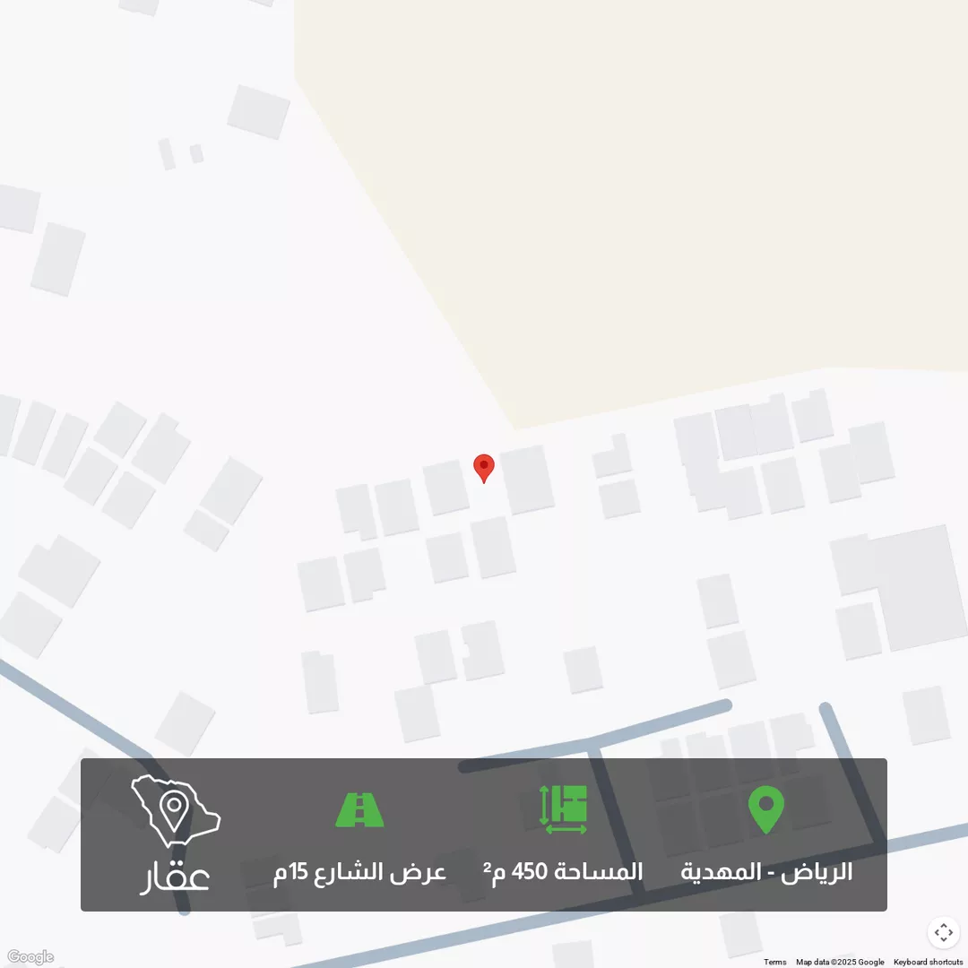أرض للبيع في شارع إسماعيل بن أبي الغنائم, حي المهدية, مدينة الرياض, منطقة الرياض 1 صورة