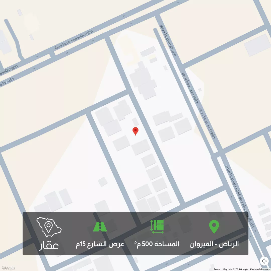 أرض للبيع في شارع عمر الداغستاني, حي القيروان, مدينة الرياض, منطقة الرياض 1 صورة