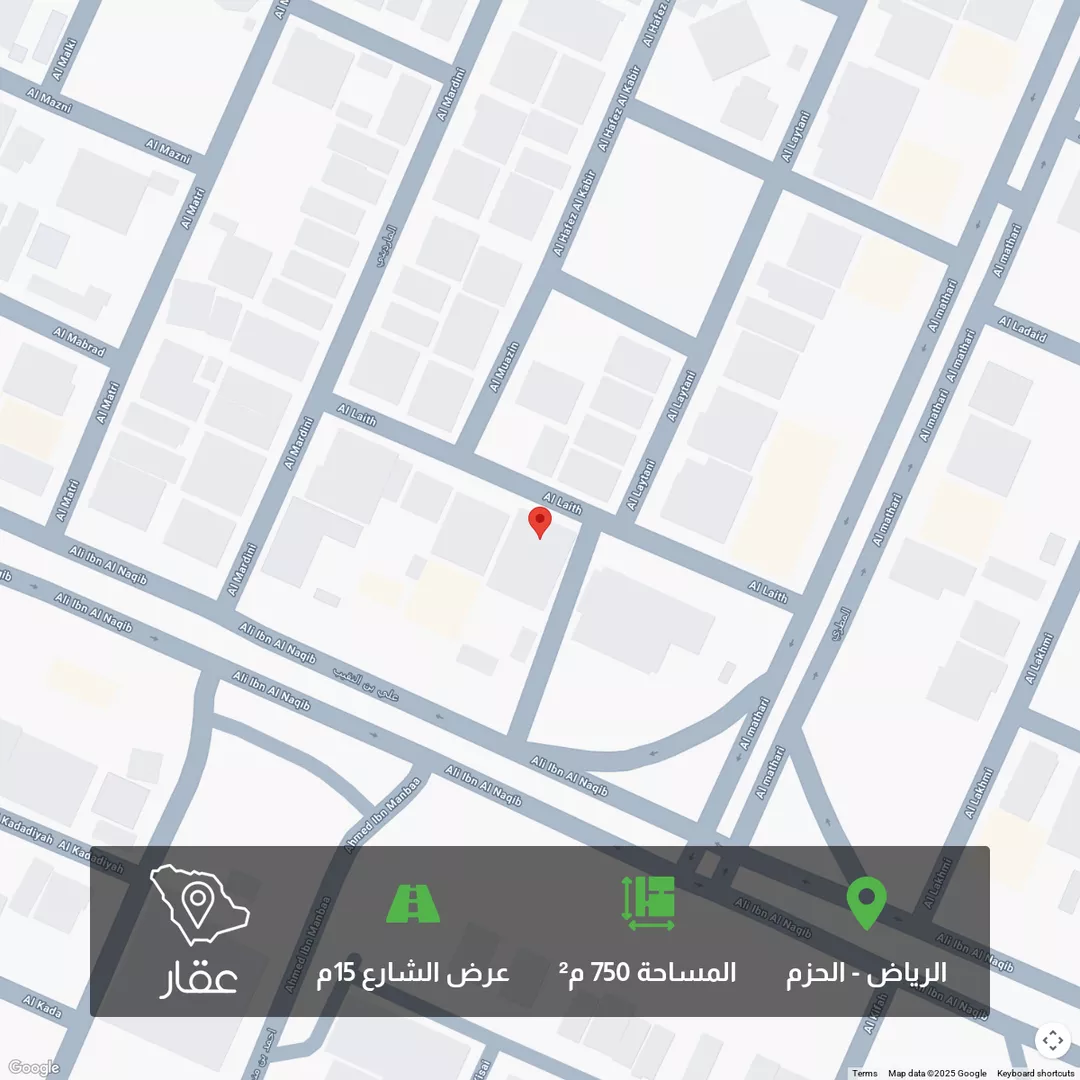 أرض للبيع في شارع الليث, حي الحزم, مدينة الرياض, منطقة الرياض 1 صورة