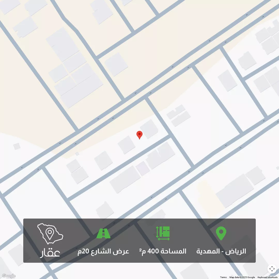أرض للبيع في شارع علي بن أبي طاهر, حي المهدية, مدينة الرياض, منطقة الرياض 1 صورة