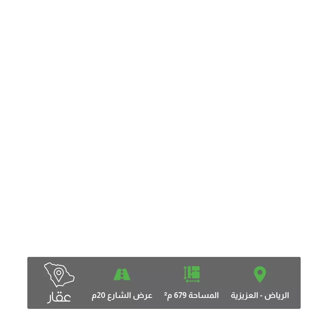 أرض للبيع في شارع عبدالله بن سفيان, حي العزيزية, مدينة الرياض, منطقة الرياض 1 صورة
