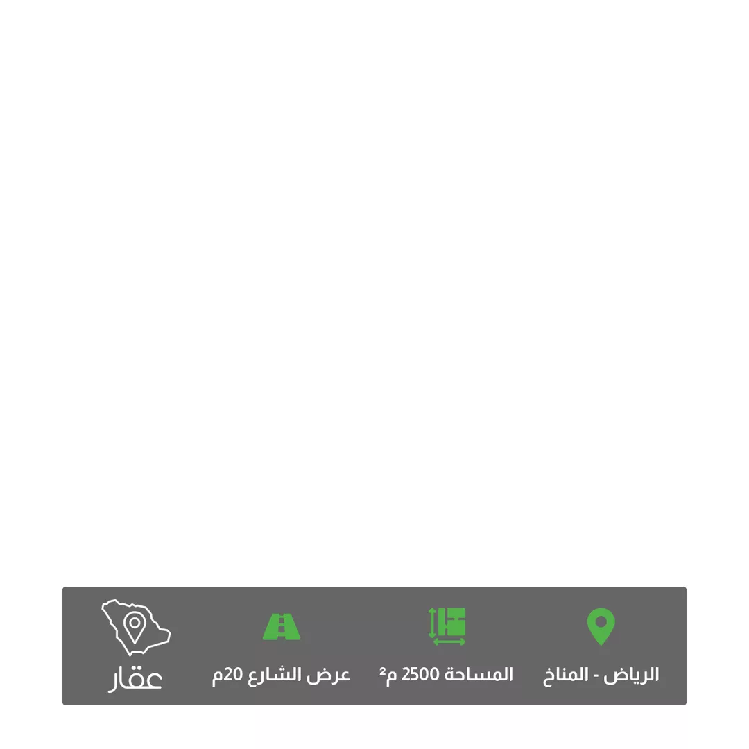 أرض للبيع في شارع محمد بن ابي المظفر, حي المناخ, مدينة الرياض, منطقة الرياض 1 صورة