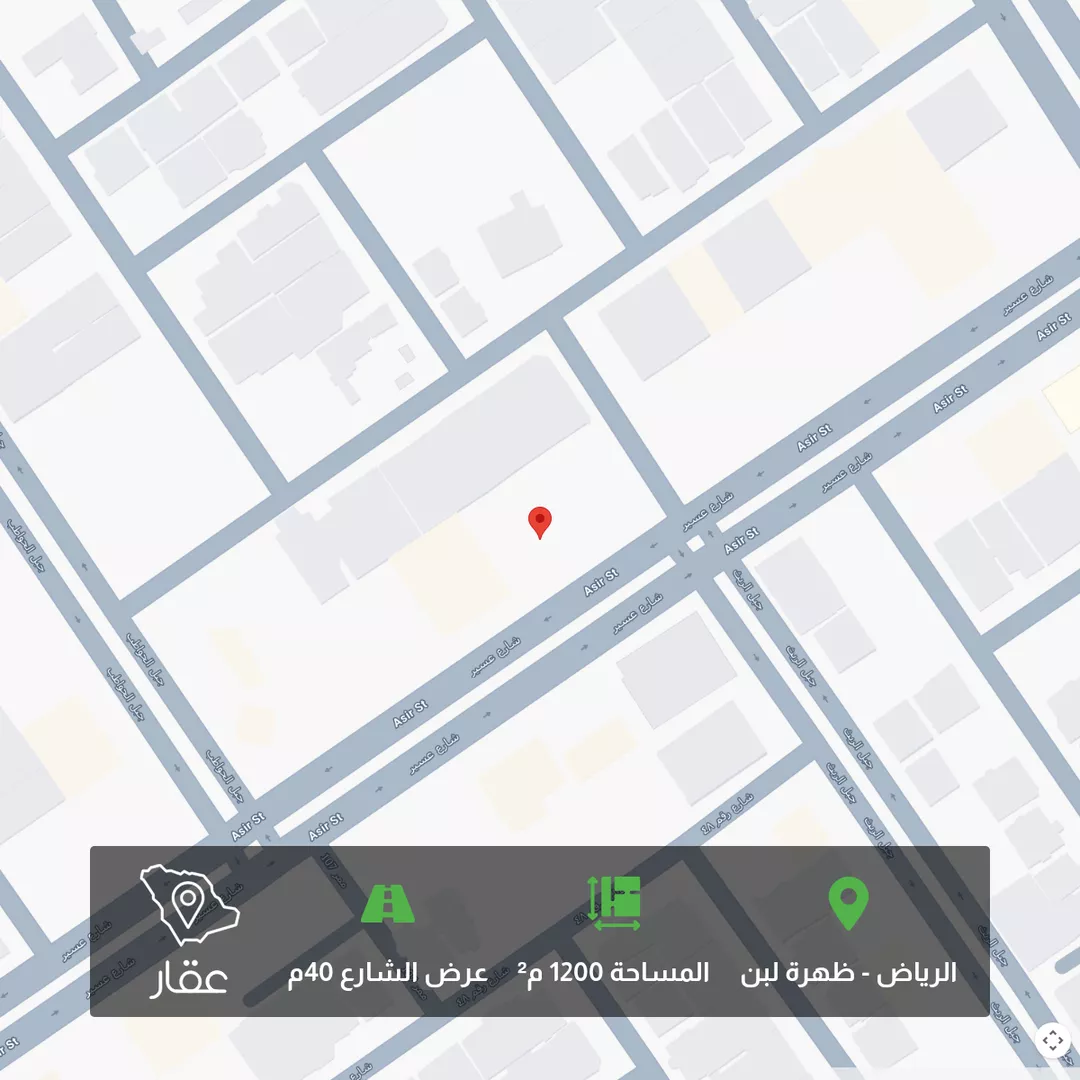 أرض للبيع في شارع عسير, حي ظهرة لبن, مدينة الرياض, منطقة الرياض 1 صورة