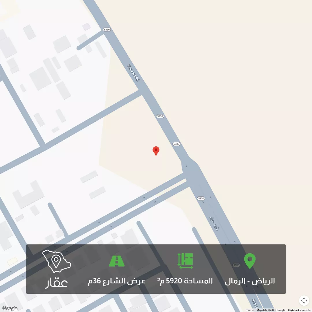 أرض للبيع في شارع خزام, حي الرمال, مدينة الرياض, منطقة الرياض 1 صورة