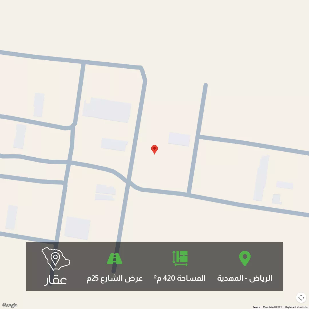 أرض للبيع في شارع احمد بن عبدالمنعم الدمنهوري, حي المهدية, مدينة الرياض, منطقة الرياض 1 صورة