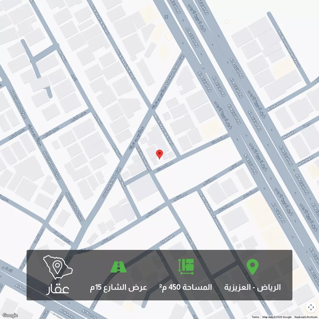 أرض للبيع في شارع الحسنان, حي العزيزية, مدينة الرياض, منطقة الرياض 1 صورة