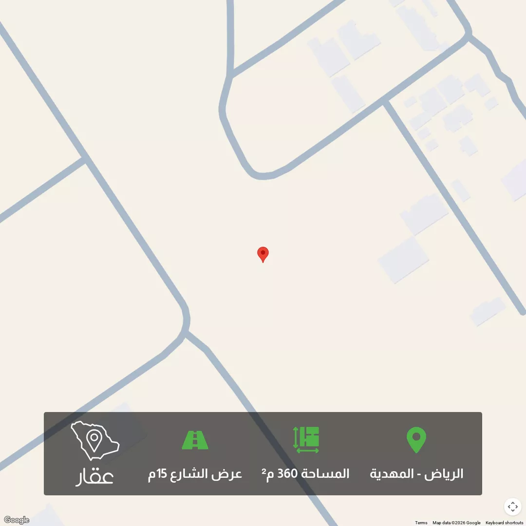 أرض للبيع في شارع ابن غنائم, حي المهدية, مدينة الرياض, منطقة الرياض 1 صورة