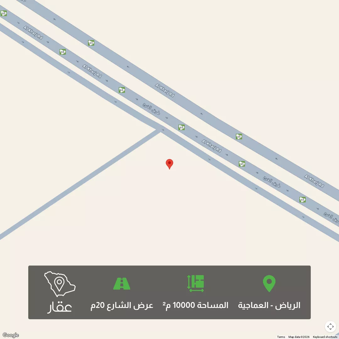 أرض للبيع في شارع الخرج الجديد, حي منطقة مفتوحة تابعة لبلدية العزيزية, مدينة الرياض, منطقة الرياض 1 صورة