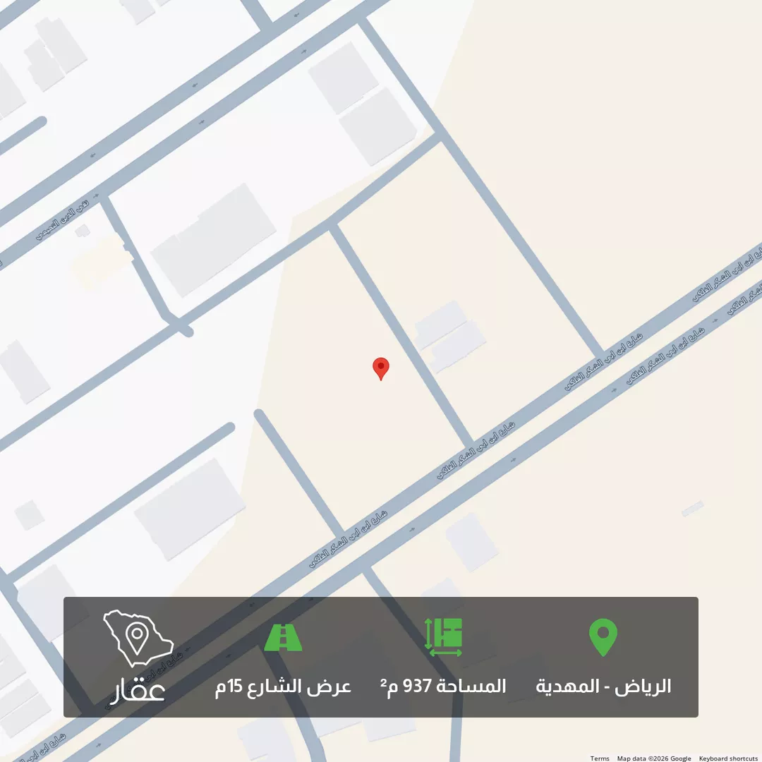 أرض للبيع في شارع محمد بن خطاب, حي المهدية, مدينة الرياض, منطقة الرياض 1 صورة