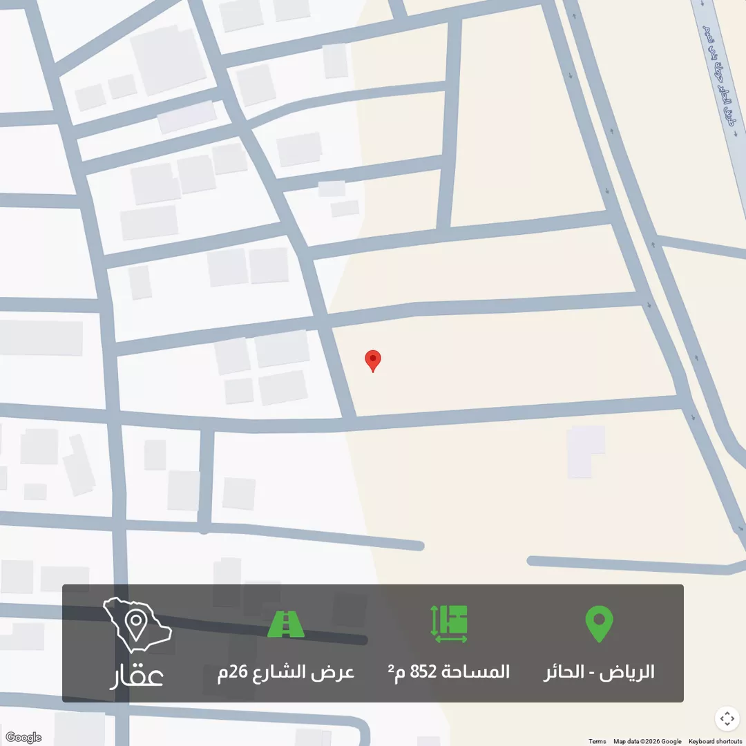 أرض للبيع في شارع ابي عمران الرشيد, حي الحائر, مدينة الرياض, منطقة الرياض 1 صورة