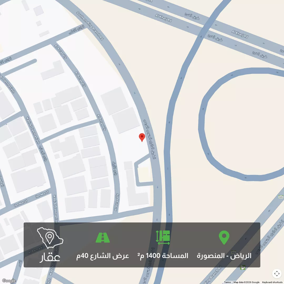 أرض للبيع في شارع الدائري الجنوبي الفرعي, حي المنصورة, مدينة الرياض, منطقة الرياض 1 صورة