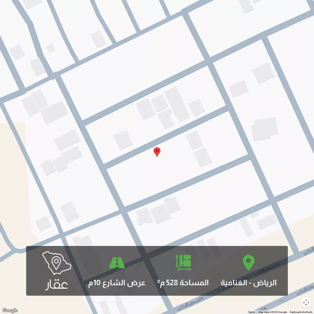 أرض للبيع في شارع ابي شعيب السوسي, حي الغنامية, مدينة الرياض, منطقة الرياض 1 صورة