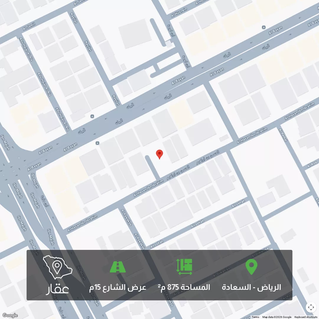 أرض للبيع في شارع الحسن بن إبراهيم, حي السعادة, مدينة الرياض, منطقة الرياض 1 صورة