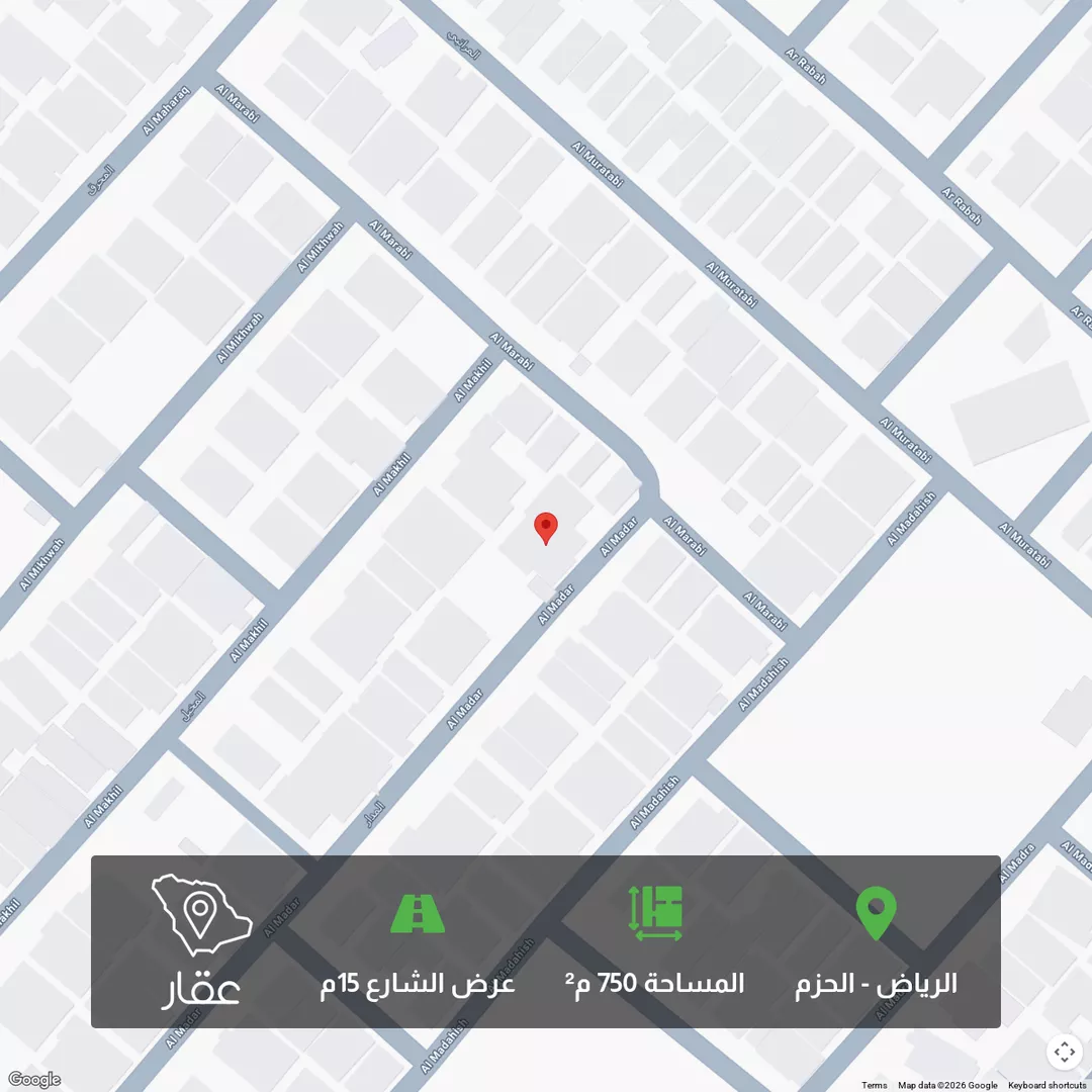 أرض للبيع في شارع المدار, حي الحزم, مدينة الرياض, منطقة الرياض 1 صورة