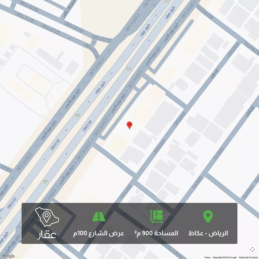 أرض للبيع في شارع طريق ديراب الفرعي, حي عكاظ, مدينة الرياض, منطقة الرياض 1 صورة