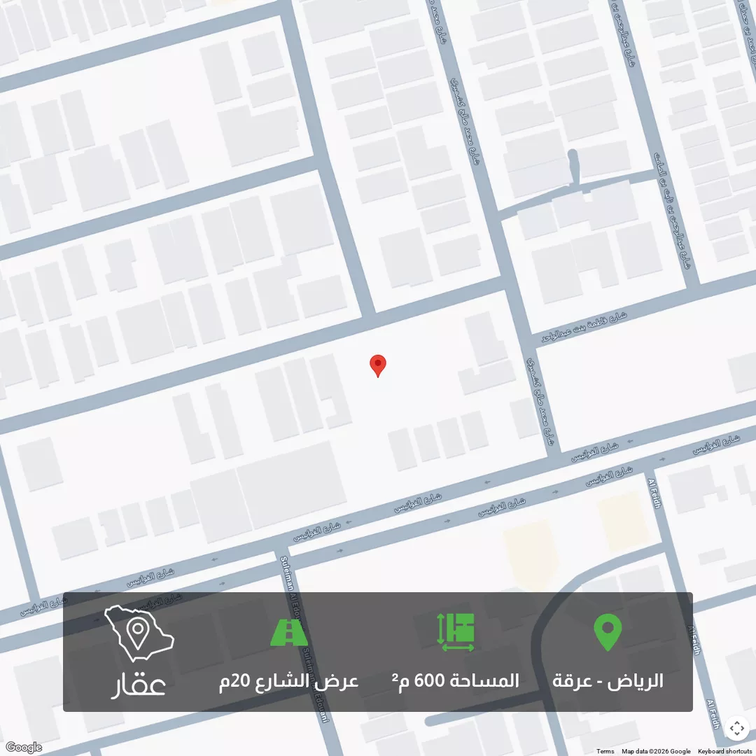 أرض للبيع في شارع إبراهيم الكتبي, حي عرقة, مدينة الرياض, منطقة الرياض 1 صورة