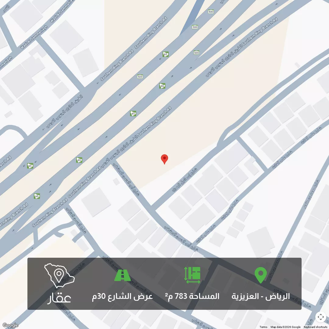 أرض للبيع في شارع اسماعيل البصري, حي العزيزية, مدينة الرياض, منطقة الرياض 1 صورة