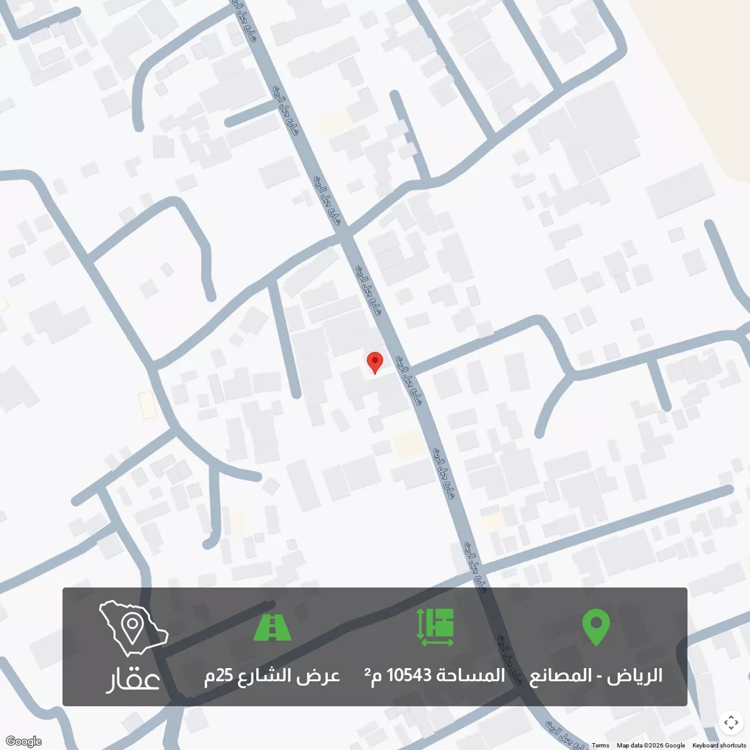 أرض للبيع في شارع المصانع , حي المصانع, مدينة الرياض, منطقة الرياض 1 صورة