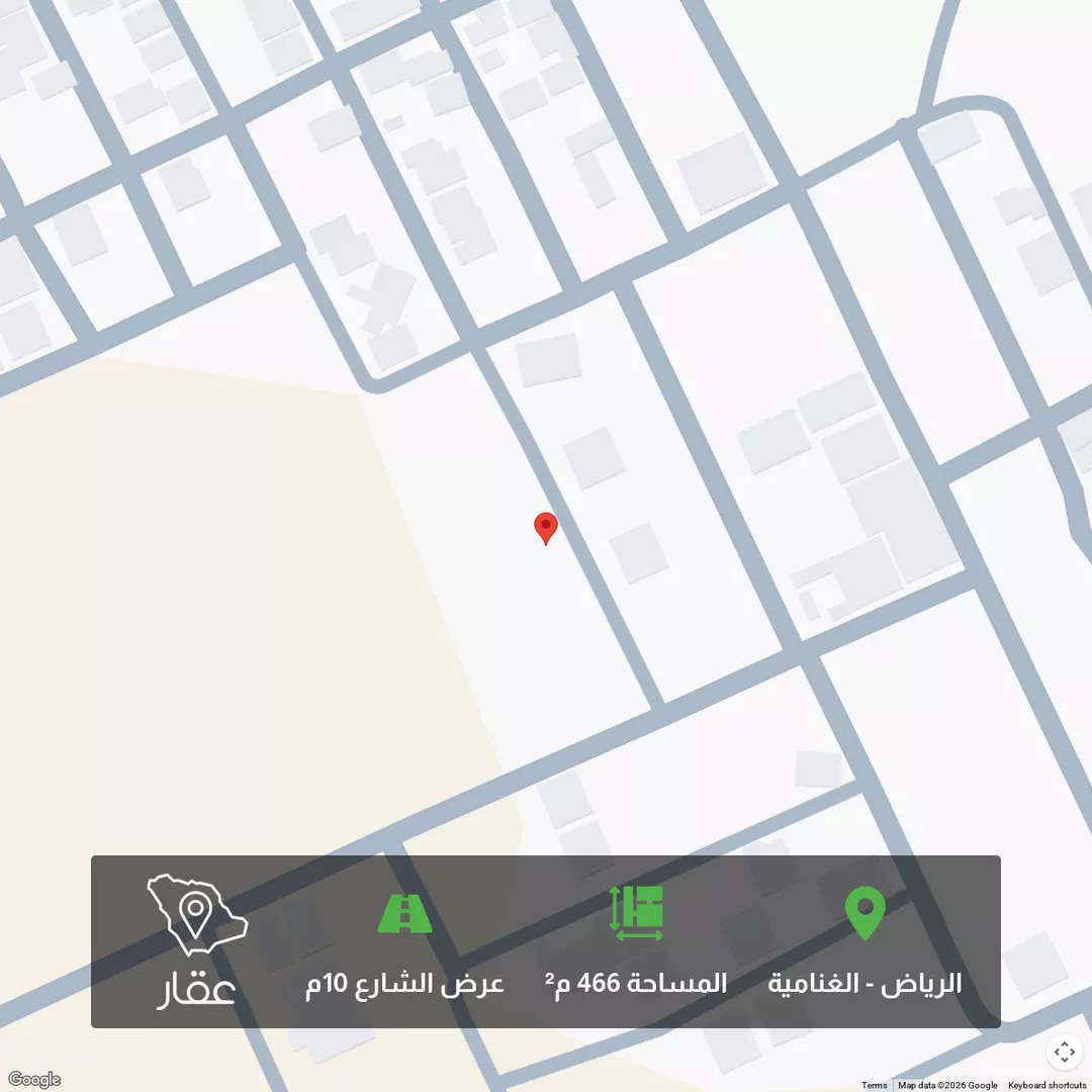 أرض للبيع في شارع المحكمه, حي الغنامية, مدينة الرياض, منطقة الرياض 1 صورة