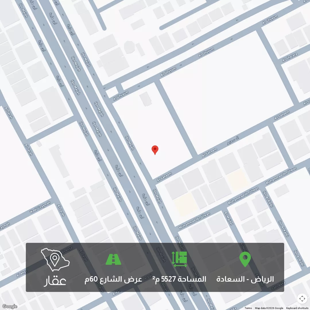 أرض للبيع في شارع ابن ماجة الفرعي, حي السعادة, مدينة الرياض, منطقة الرياض 1 صورة