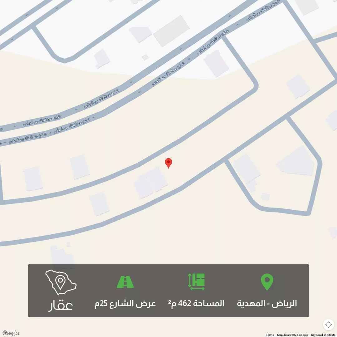 أرض للبيع في شارع محمد بن عبدالعزيز بن هيزع, حي المهدية, مدينة الرياض, منطقة الرياض 1 صورة