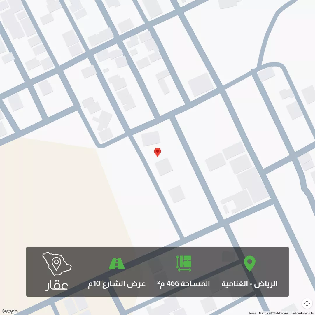 أرض للبيع في شارع المحكمه, حي الغنامية, مدينة الرياض, منطقة الرياض 1 صورة