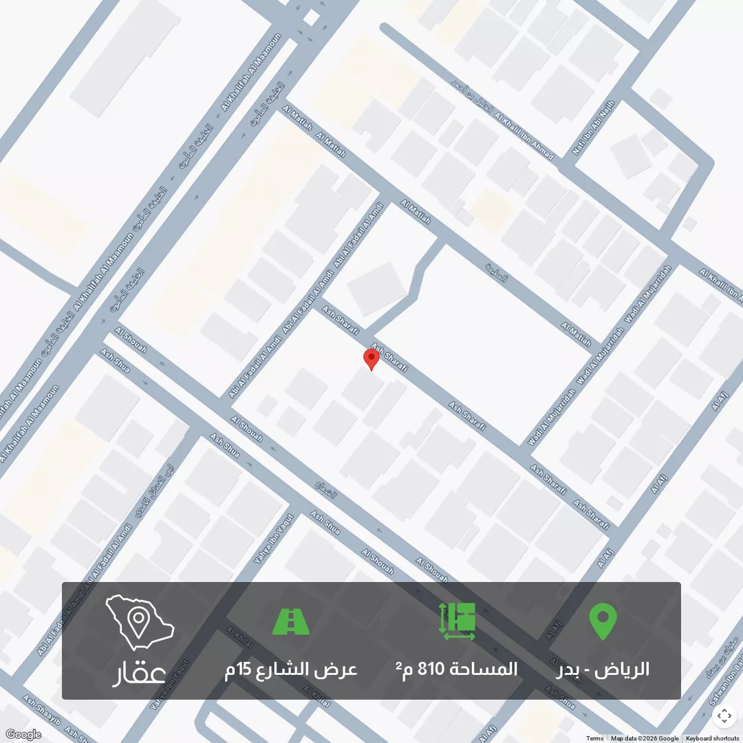 أرض للبيع في شارع الشرفيه, حي بدر, مدينة الرياض, منطقة الرياض 1 صورة