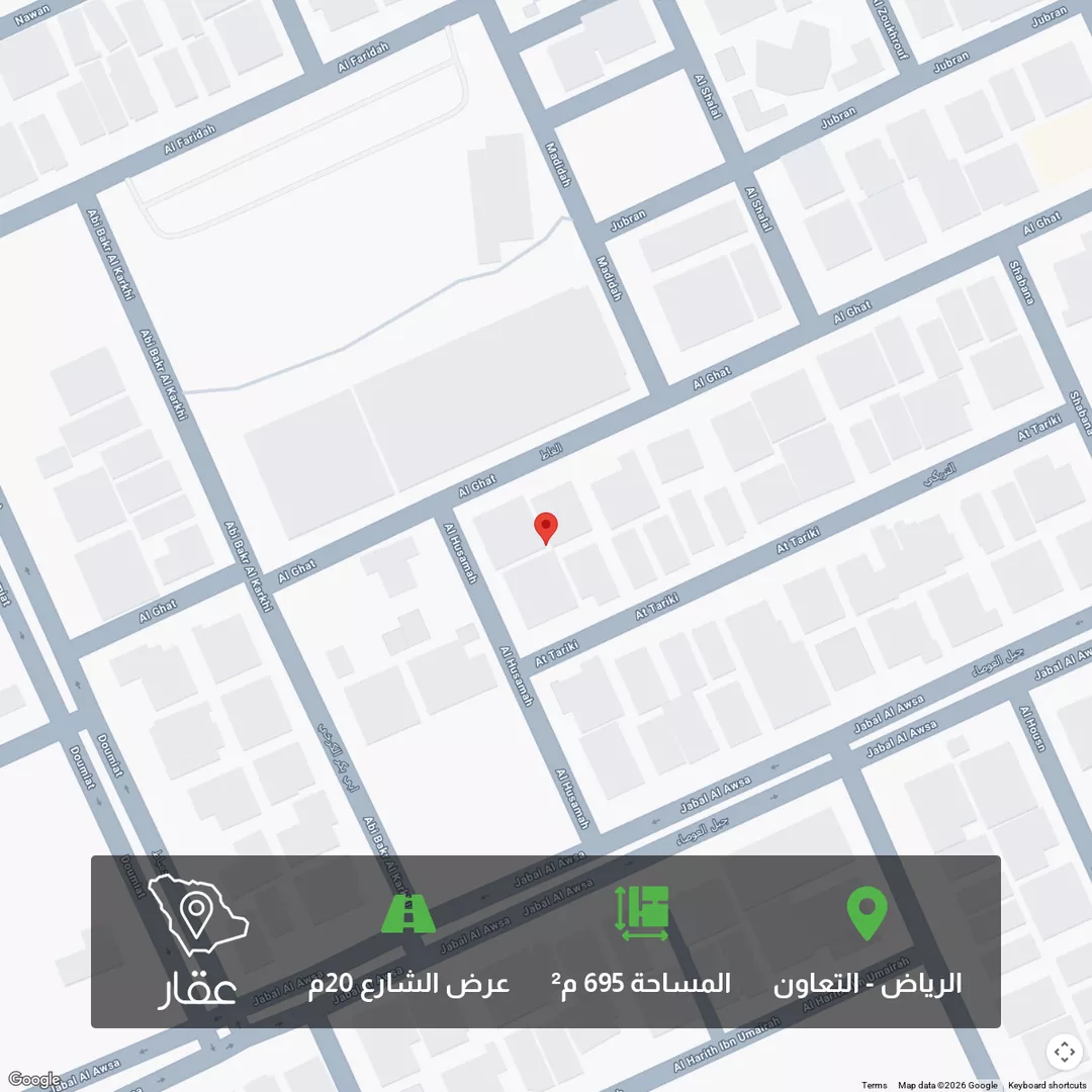 أرض للبيع في شارع الغاط, حي التعاون, مدينة الرياض, منطقة الرياض 1 صورة