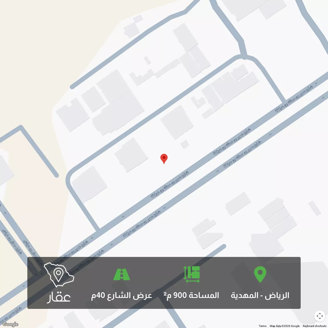 أرض للبيع في شارع عمير بن سنان بن عرفطة, حي المهدية, مدينة الرياض, منطقة الرياض 1 صورة