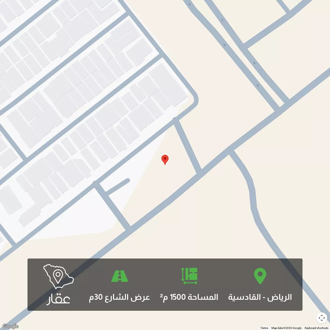 أرض للبيع في شارع ابراهيم الهلالي, حي القادسية, مدينة الرياض, منطقة الرياض 1 صورة
