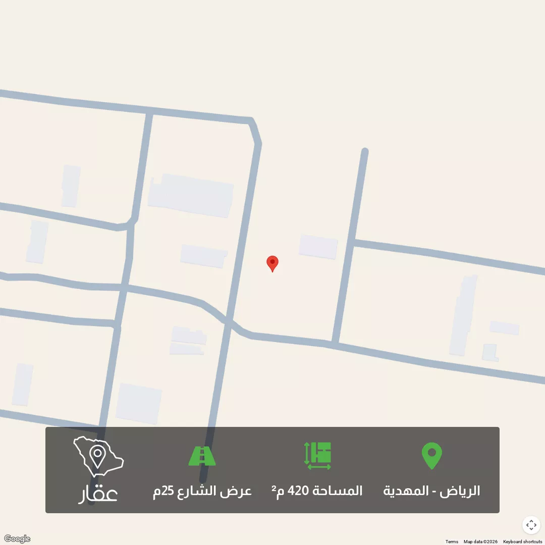 أرض للبيع في شارع احمد بن عبدالمنعم الدمنهوري, حي المهدية, مدينة الرياض, منطقة الرياض 1 صورة